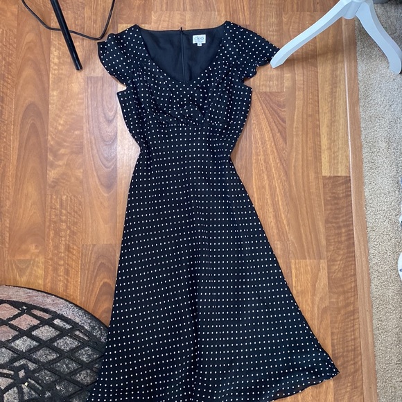 Office or event Polkadot chiffon dress - Picture 4 of 4